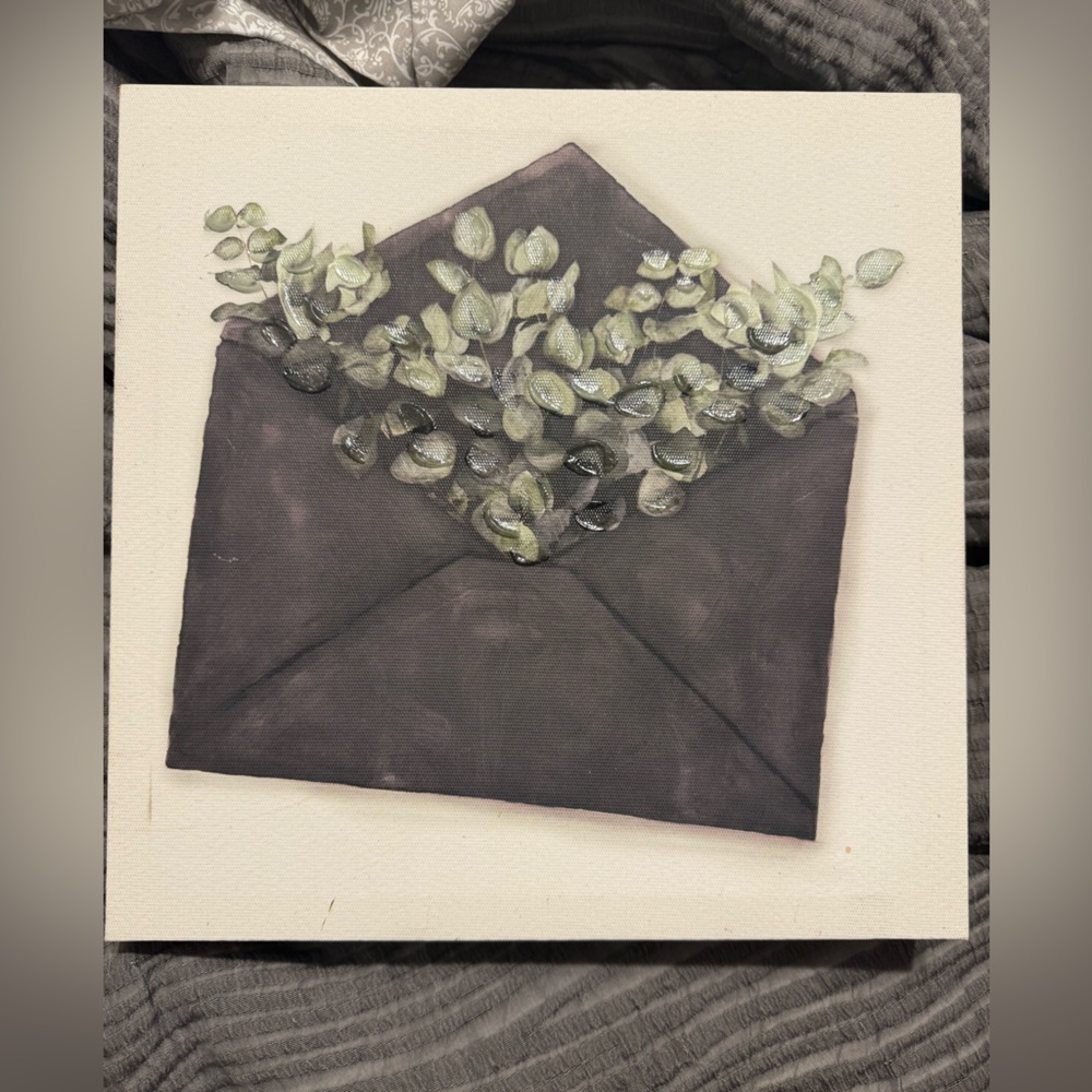 Hobby Lobby Black and Green Envelope Canvas Art